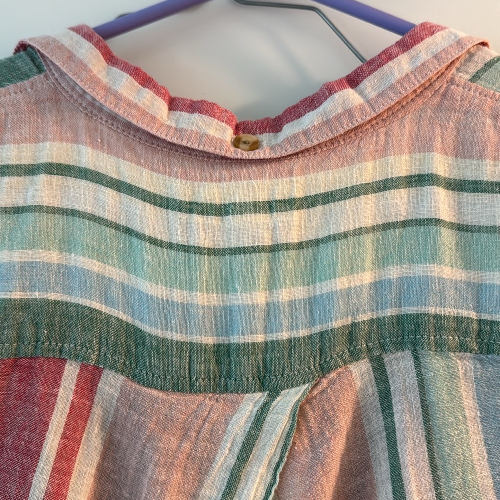 Striped Colorful Loose Button Up - Picture 4 of 6